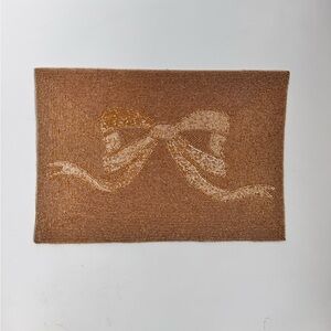 NEW Envogue Gold Beaded Bow Placemat 13x19